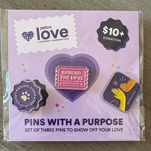 Petco Love Purple and Yellow Brooch Set